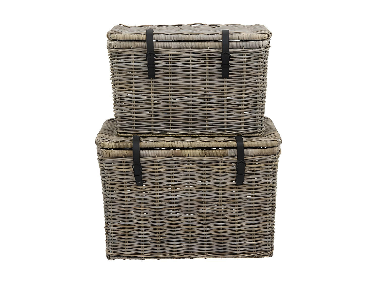 TRUHE und Kiste - 70 cm, 80 cmcm x 35 cm, 45 cmcm - Naturfasern - Grau - NEFTA - Grau, Naturmaterialien (70/55/35cm) - Vente-Unique