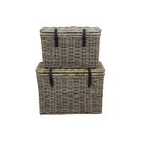 TRUHE und Kiste - 70 cm, 80 cmcm x 35 cm, 45 cmcm - Naturfasern - Grau - NEFTA - Grau, Naturmaterialien (70/55/35cm) - Vente-Unique