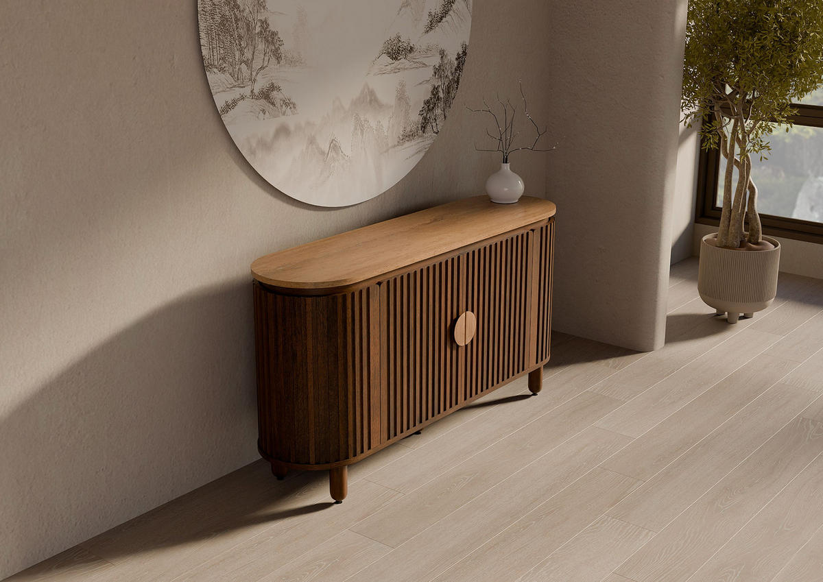 SIDEBOARD Mango 152x40x80 braun geölt KYOTO #111 - Braun, Holz (152/80/40cm) - Massivmoebel24
