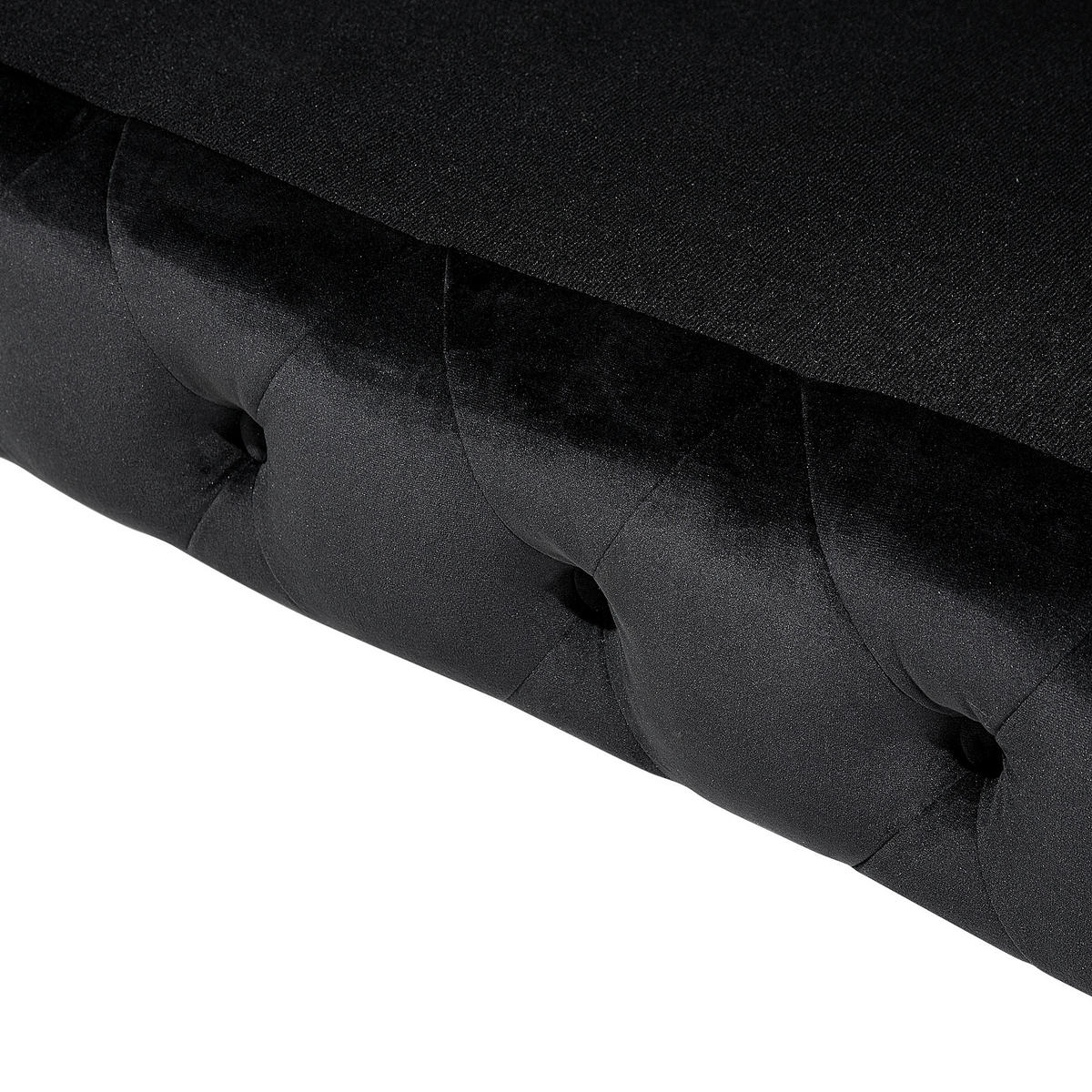 3-SITZER-SOFA Samtstoff Schwarz Sotra - Schwarz, Textil (224/70/85cm) - Beliani