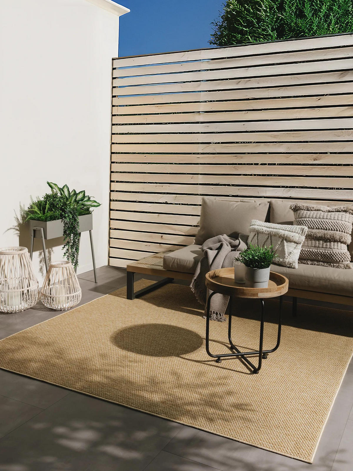 OUTDOORTEPPICH Iowa Beige 195x195 cm - Beige, Kunststoff (195/195cm) - benuta