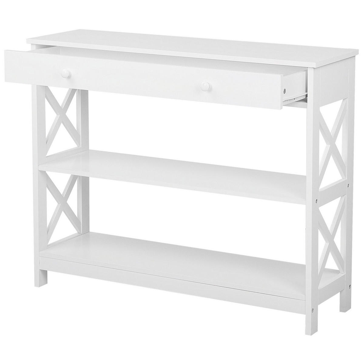 KONSOLENTISCH weiß Montgomery - Weiß, Holzwerkstoff (30/100/80cm) - Beliani