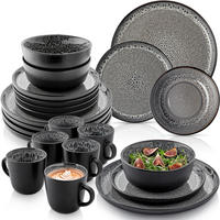 KOMBISERVICE SYDNEY - 24 teilig aus Steingut - Dunkelgrau, Stein (50/30/80cm) - Sänger