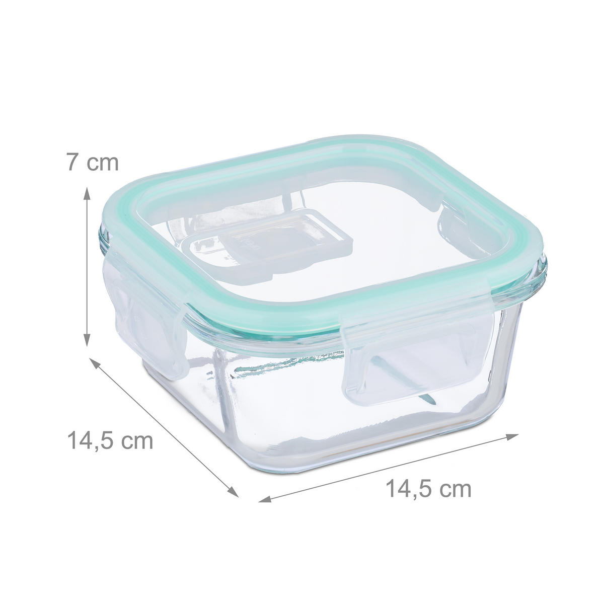 GLASBEHÄLTER-SET - Transparent, Glas/Kunststoff (14.5/7/14.5cm) - Relaxdays