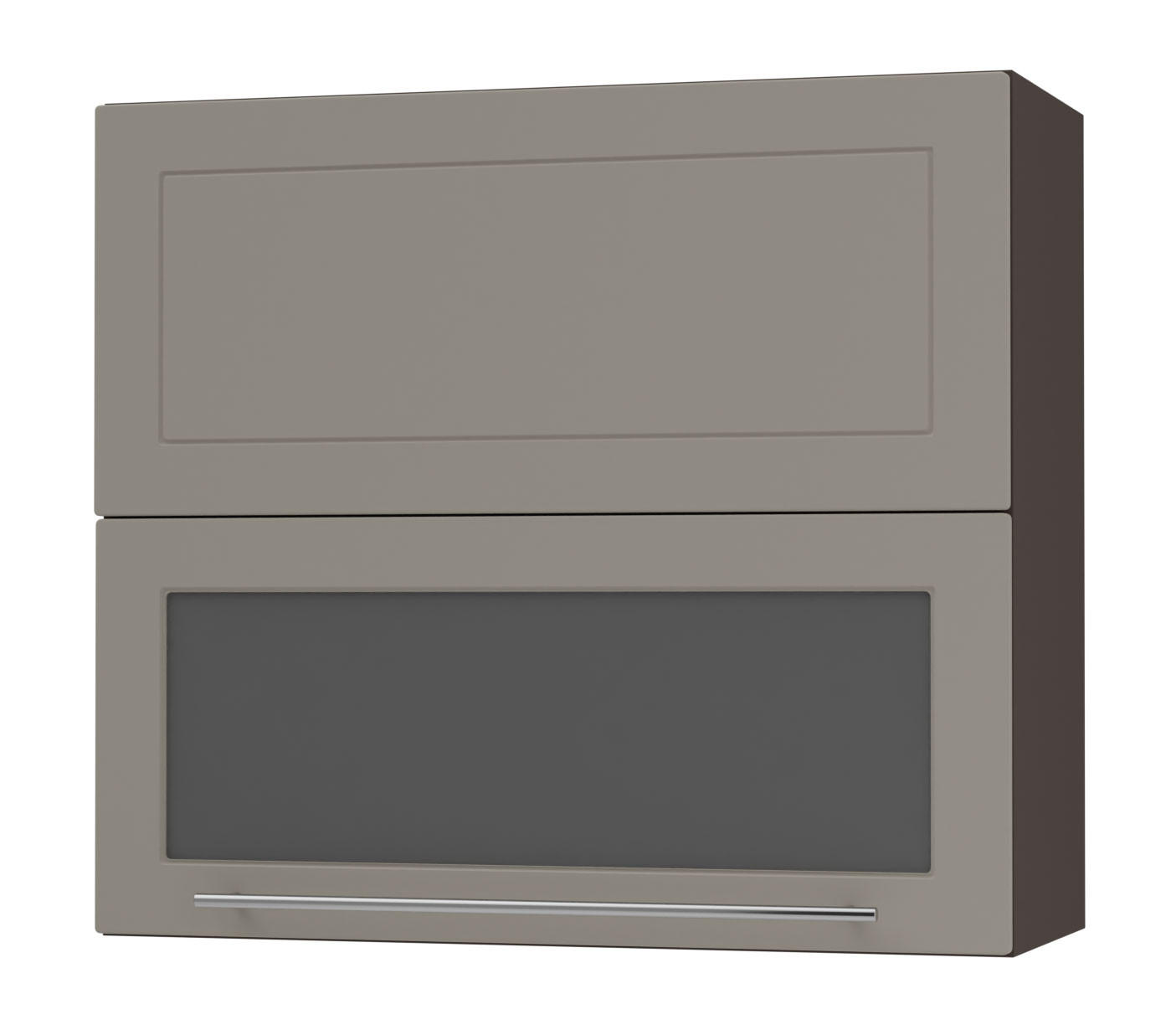 KÜCHENHÄNGESCHRANK Kvantum W8BS/80 Beige Matt / Lava Matt 80 / 32,5 / 72cm - Dunkelgrau/Beige, Holz/Holzwerkstoff (80/72/32.5cm) - Feldmann-Wohnen