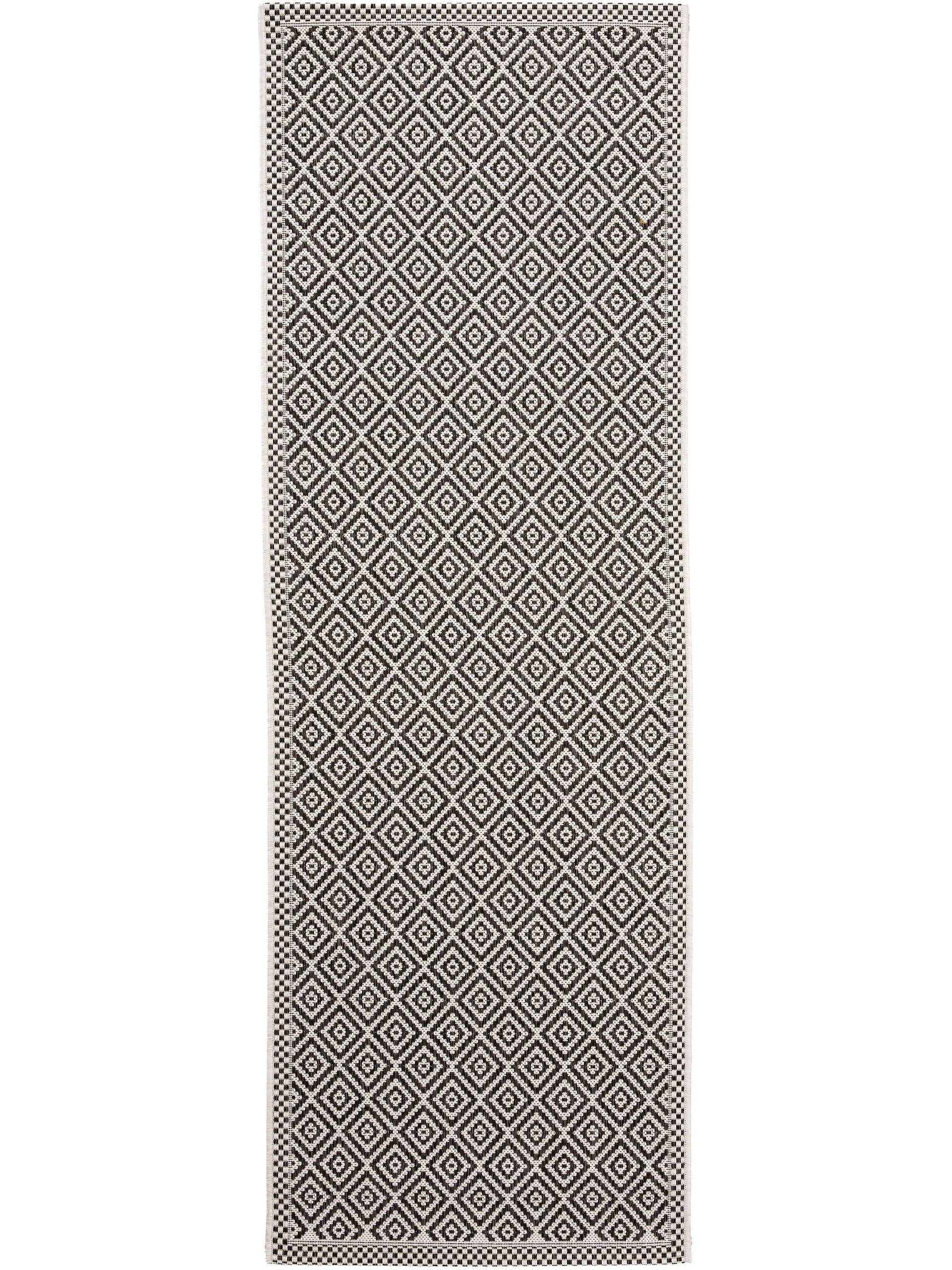 OUTDOORLÄUFER Cleo Weiß/Schwarz 80x240 cm - Weiß, Textil (80/240cm) - benuta Nest
