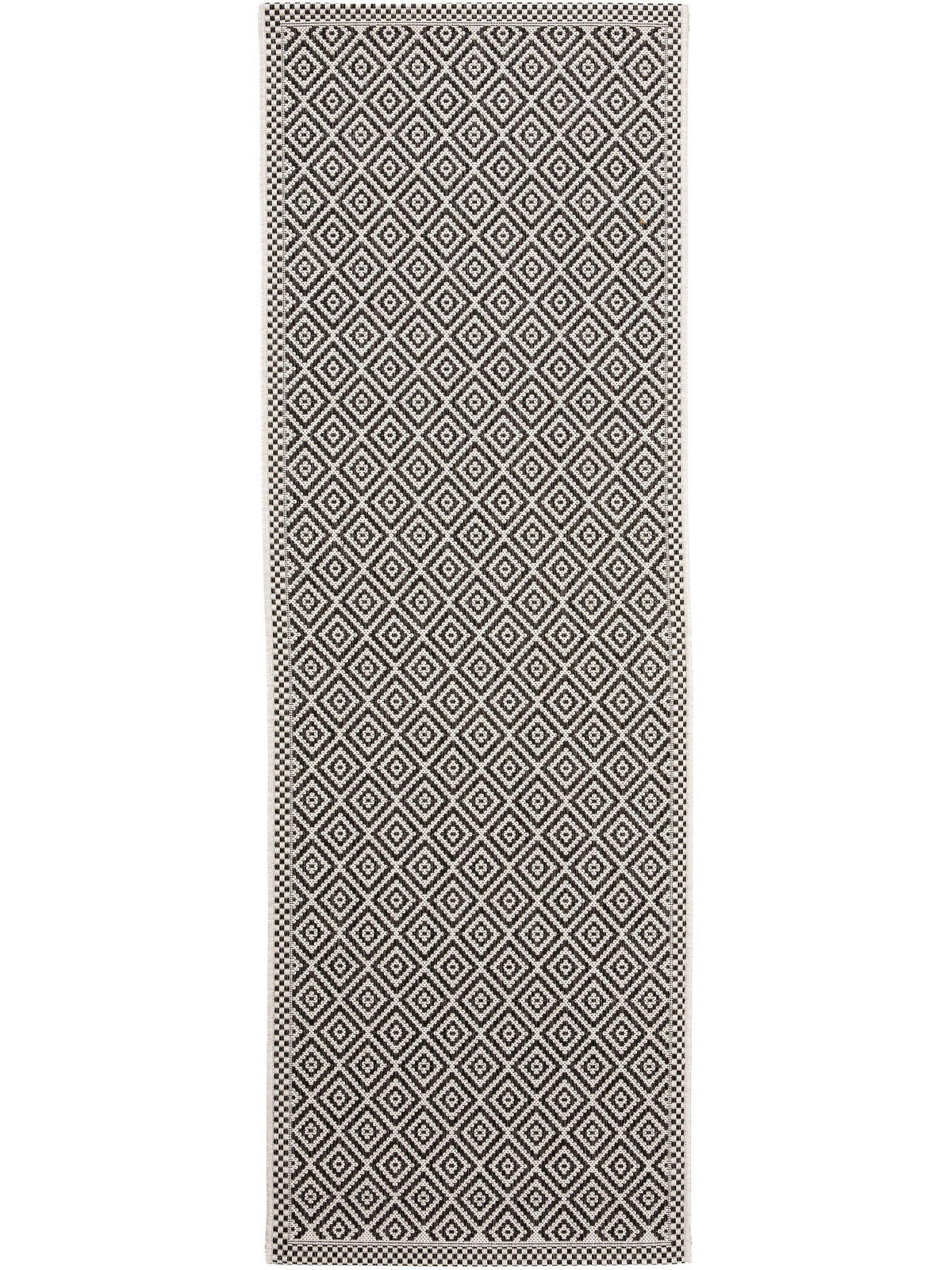OUTDOORLÄUFER Cleo Weiß/Schwarz 80x240 cm - Weiß, Textil (80/240cm) - benuta Nest