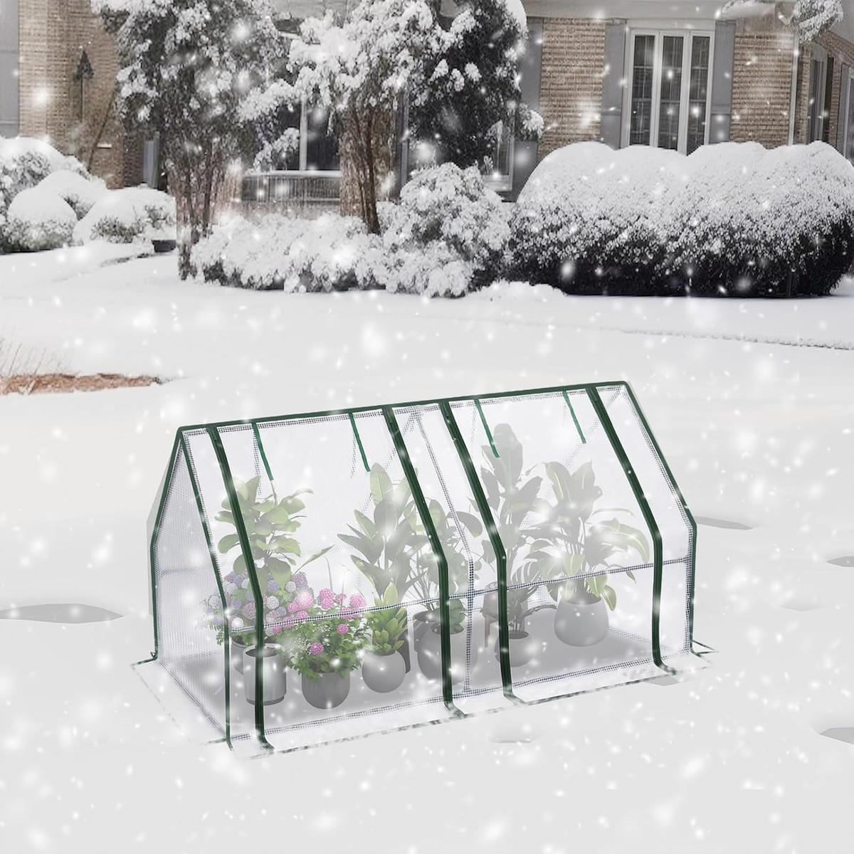 FOLIENGEWÄCHSHAUS Frühbeet, Gewächshaus Balkon, 180x90x90cm - Weiß, Textil/Metall (180/90/90cm) - Woltu