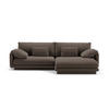 ECKSOFA rechts Torino aus Samt ebenholz 4 Sitzplätze - Graubraun, Textil (170/250cm) - Micadoni