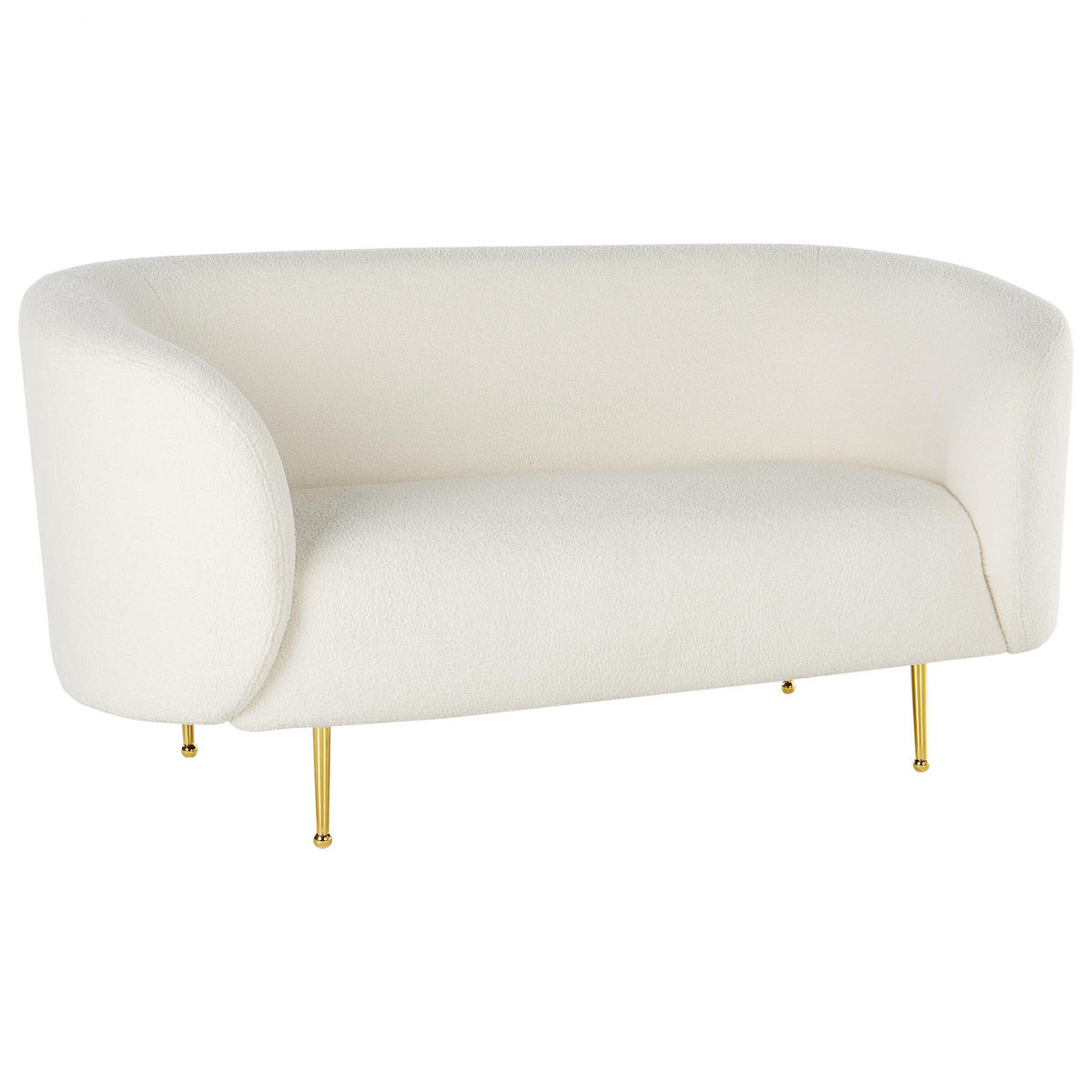 6-SITZER SOFA SET Bouclé Weiß Loen - Weiß, Textil (200/79/70cm) - Beliani