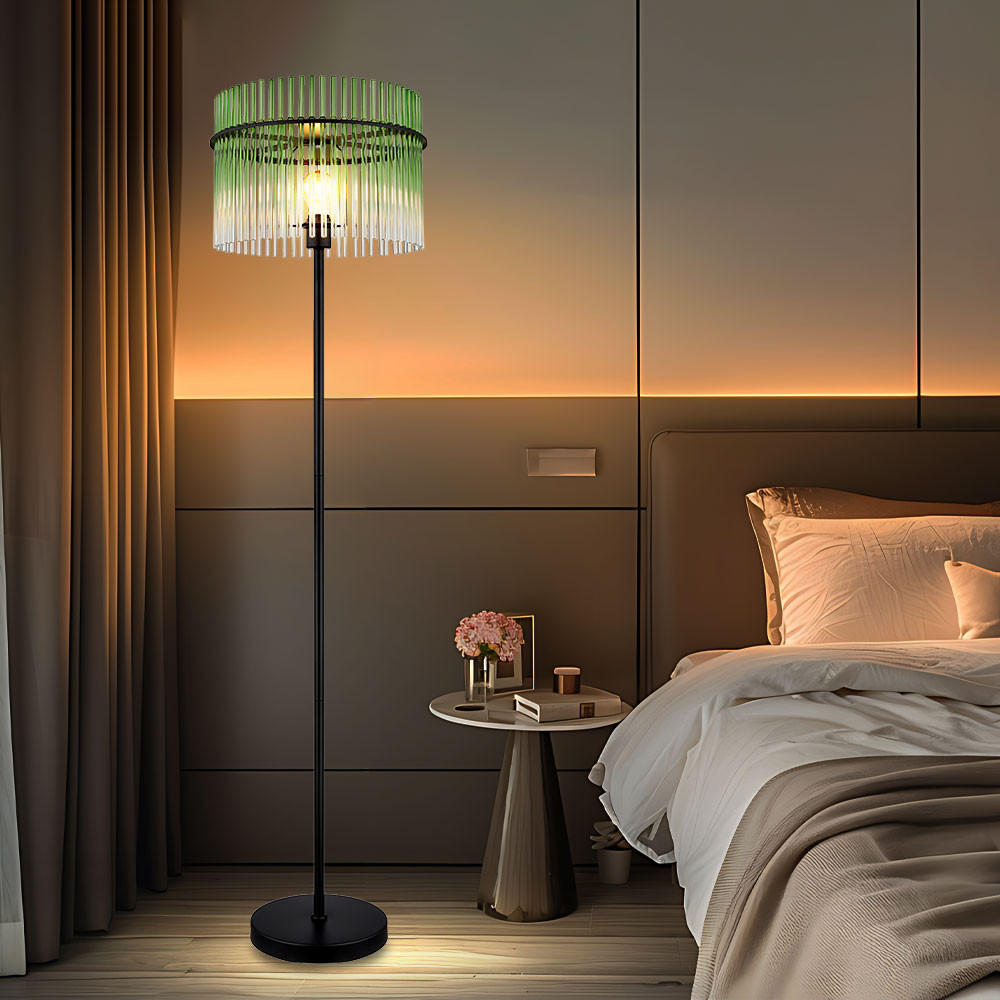 LED STEHLEUCHTE GORLEY Grün - Grün, Glas/Metall (38/38/152cm) - Globo Lighting