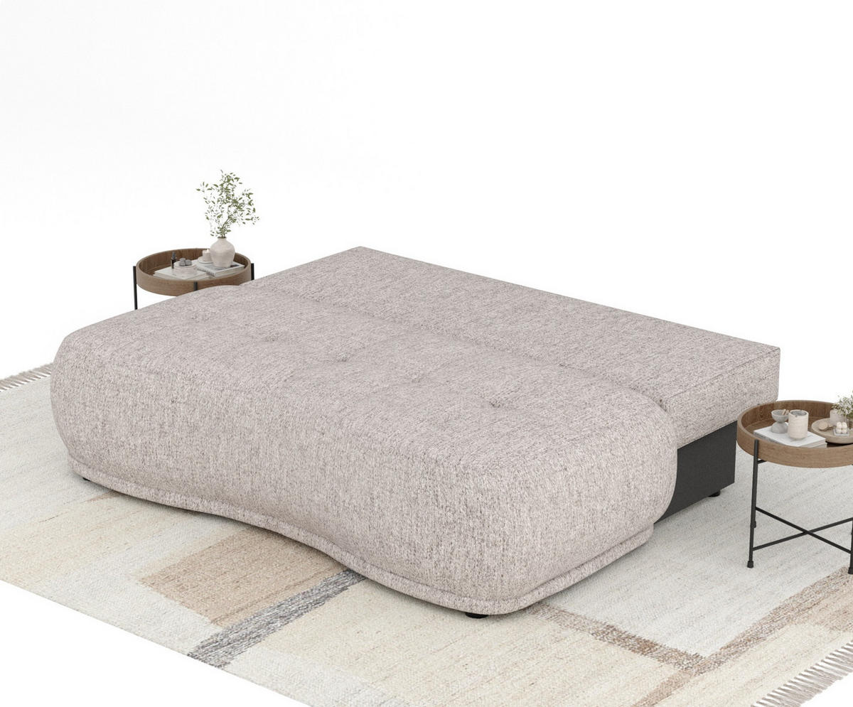 SCHLAFSOFA Cirrus Hellbraun Webstoff - Hellbraun/Schwarz, Holz/Holzwerkstoff (206/95/105cm) - Maison de Reve