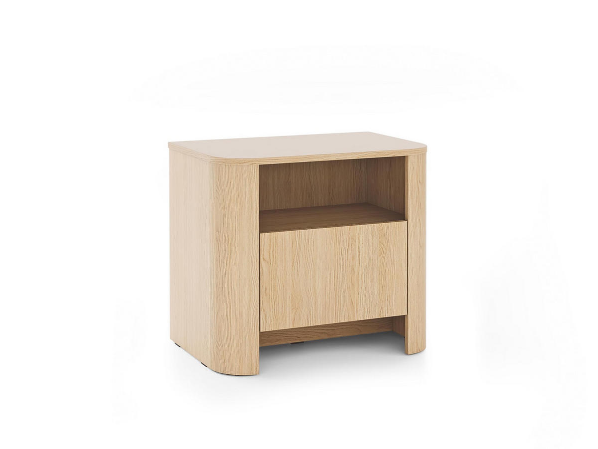 NACHTTISCH Rari 58x52x39 cm - Modern Nachtschrank zum Schlafzimmer - EIN praktischer Commode aus Spanplatten - Helle Eiche Farbe - Eichefarben, Holzwerkstoff (58/52/39cm) - Chilly