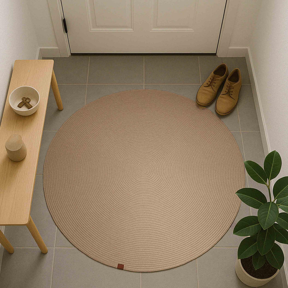 KURZFLORTEPPICH PARIS - Beige, Naturmaterialien/Kunststoff (150/150cm) - Astra