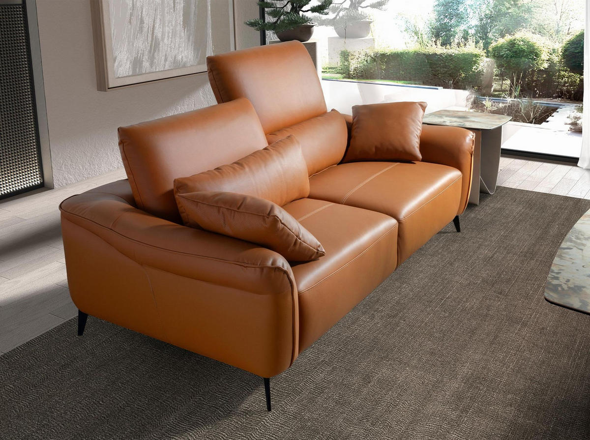 SOFA Klassisch Braun Schwarz 170/107/105 cm - Braun, Leder/Metall (170/105/107cm) - ANGEL CERDA