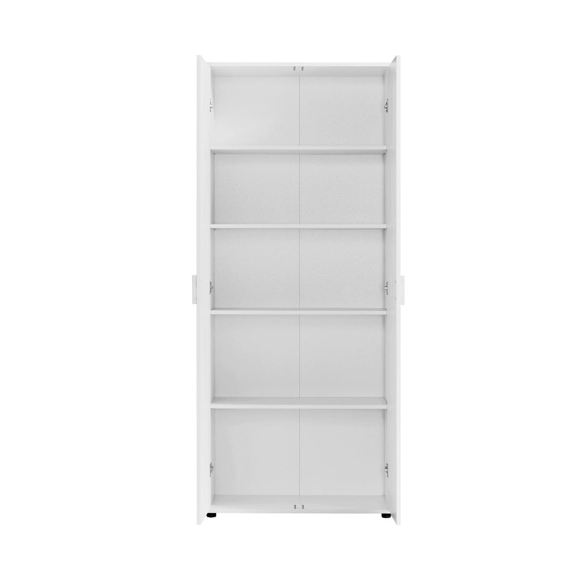 MEHRZWECKSCHRANK mit 2 Türen & 4 Einlegeböden in weiß - Weiß, Holzwerkstoff (35/184/75cm) - Home Collective