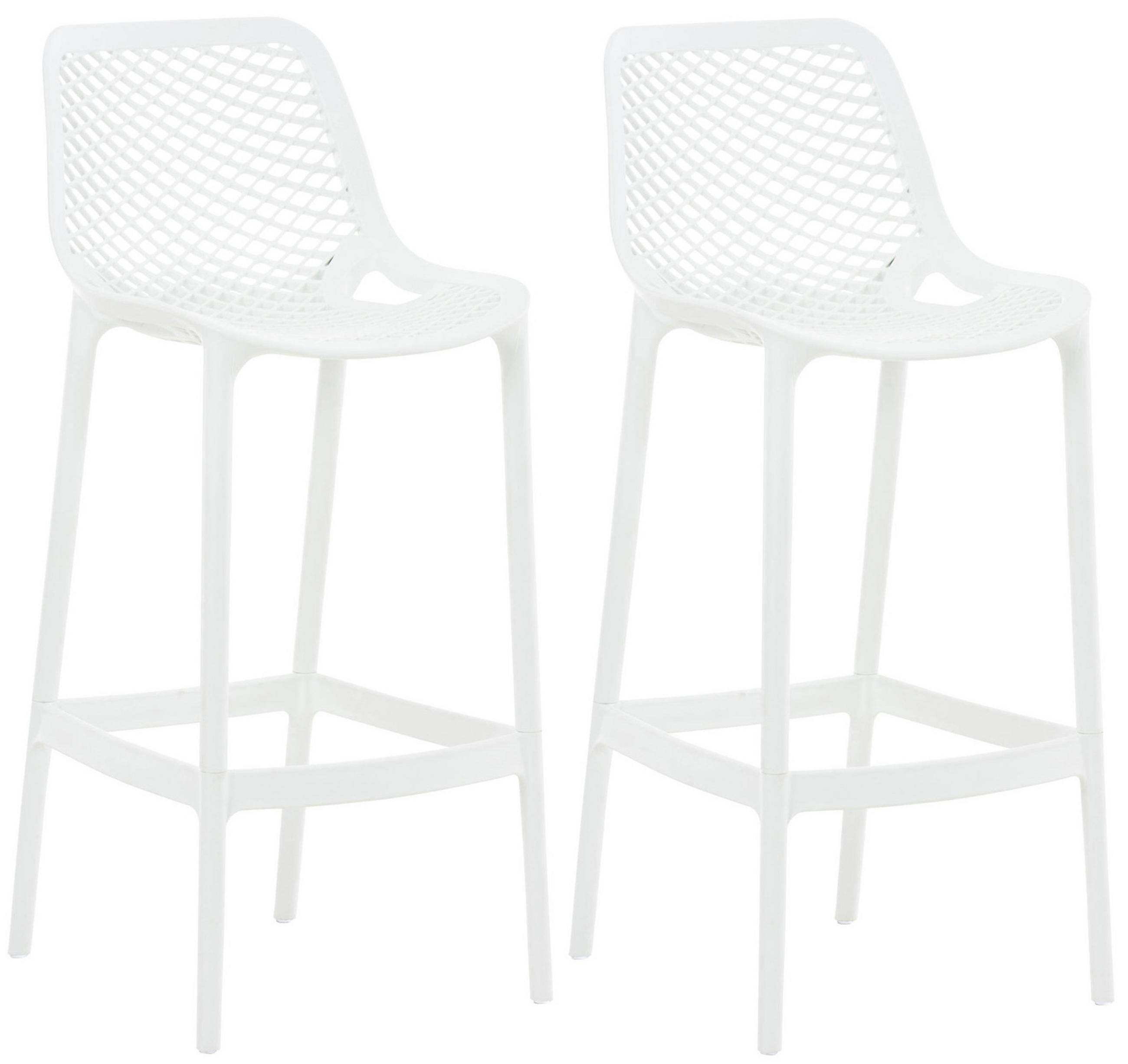 BARHOCKER 2er Set Aero weiß - Chromfarben/Weiß, Kunststoff/Metall (45/105/53cm) - TPFLiving