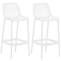 BARHOCKER 2er Set Aero weiß - Chromfarben/Weiß, Kunststoff/Metall (45/105/53cm) - TPFLiving