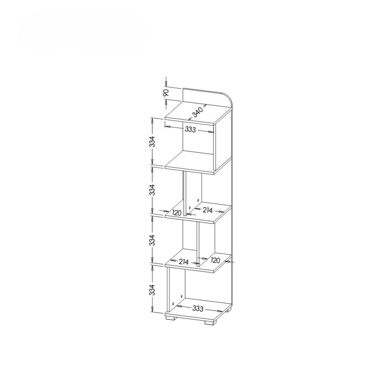 BÜCHERREGAL ARCADA 35/153/35,5 cm Wohnzimmerregal Hochschrank Regal Eichefarben - Eichefarben, Holzwerkstoff (35/153/35.5cm) - MASSENO