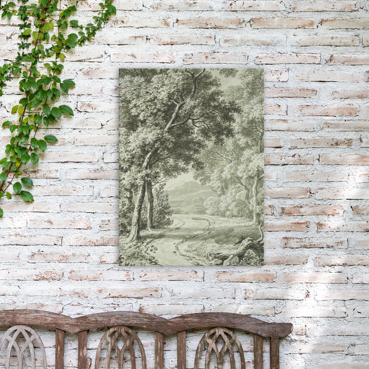 LEINWANDBILD Waldweg 70x50cm - Grün, Textil (70/1cm) - Art for the Home