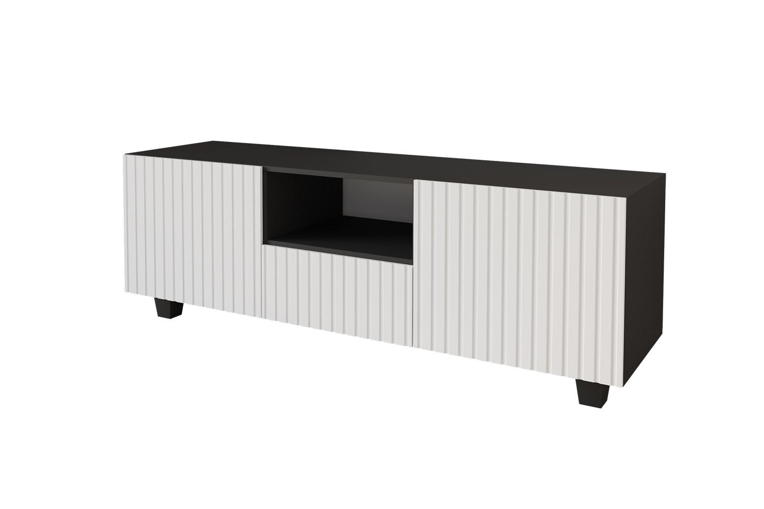 LOWBOARD KITO-S 140x50x41 cm - Schwarz / Weiß - Schwarz/Weiß, Holzwerkstoff (140/50/41cm) - ALTDECOR