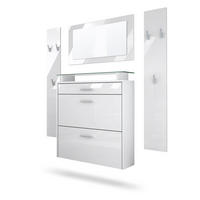 GARDEROBE Malea Front in Weiß Hochglanz - Weiß Hochglanz, Holzwerkstoff (180/180/23cm) - Vladon