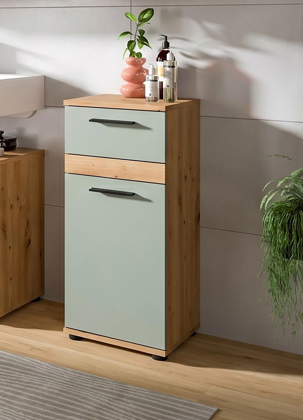 STANDSCHRANK Flint (B/H/T: 35x79x31 cm) in Salbei und Artisan Eiche Nachbildung - Eiche Artisan, Holzwerkstoff (35/79/31cm) - Homes & Jones