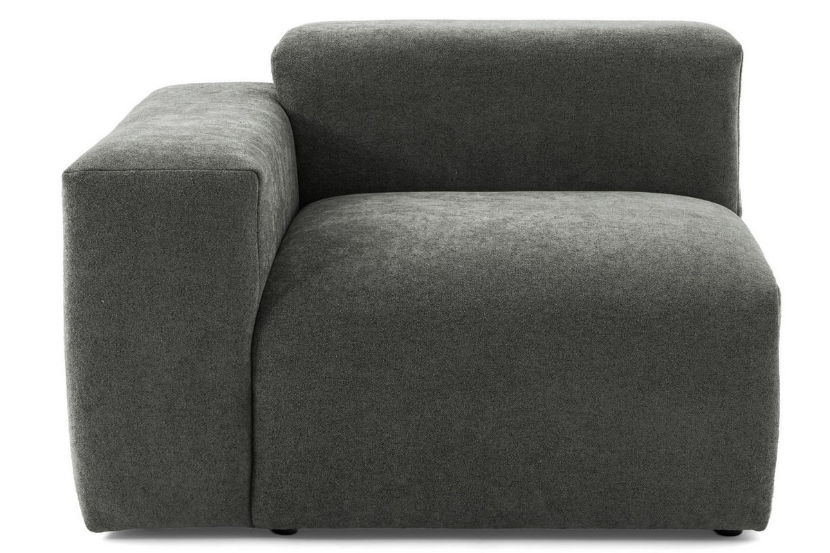 5-SITZER modulares Ecksofa HEAVEN SET 5 Rechts, Breite 380 cm Webstoff Dunkelgrau - Dunkelgrau/Schwarz, Holz/Kunststoff (245/380cm) - Muffo