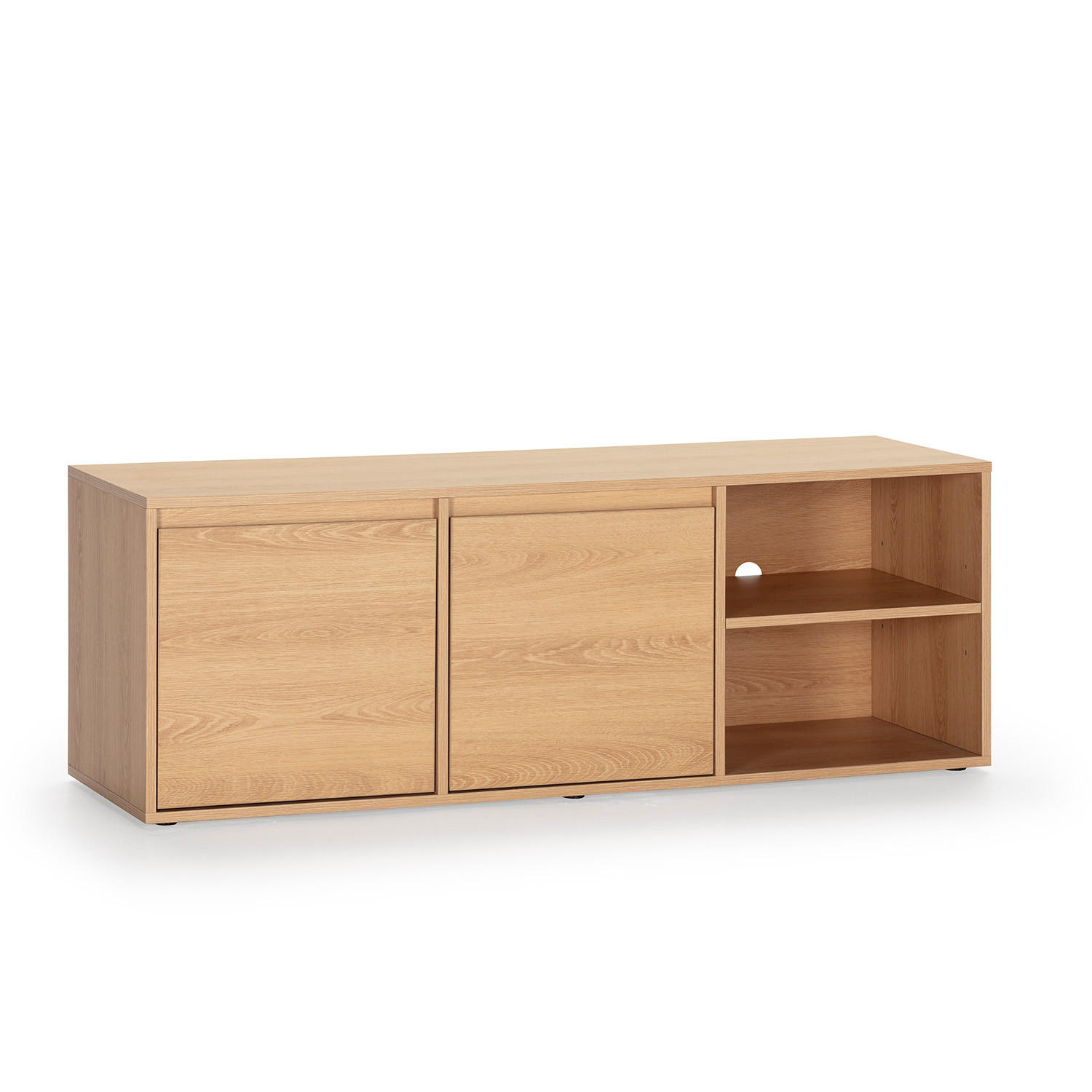 TV-ELEMENT Tori 2 Türen, Eichenfarbe - Honigeiche, Holzwerkstoff (130/46/40cm) - VS Venta-stock