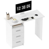 SCHREIBTISCH Weiß mit 3 Schubladen und offenem Ablagefach 100/40/75 cm - Weiß, Holzwerkstoff (40/100/75cm) - PANGIVO