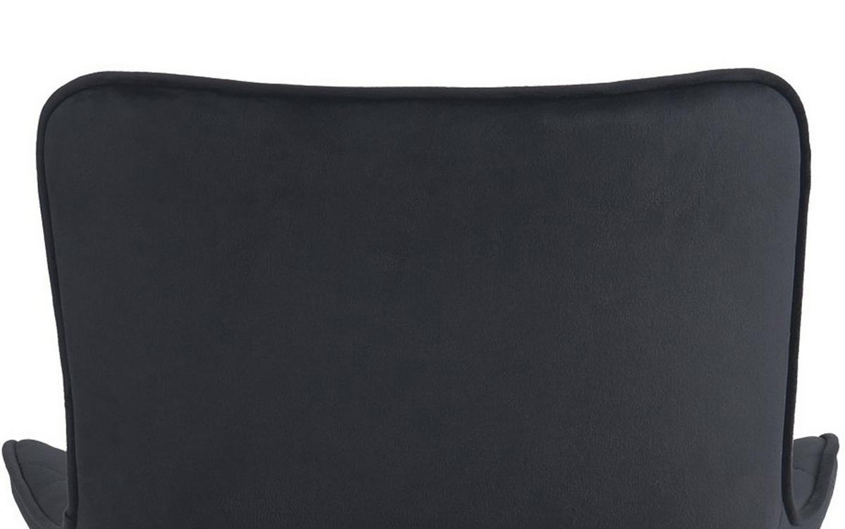 BARHOCKER Emil Samt schwarz - Schwarz, Textil/Metall (48/107/54cm) - TPFLiving