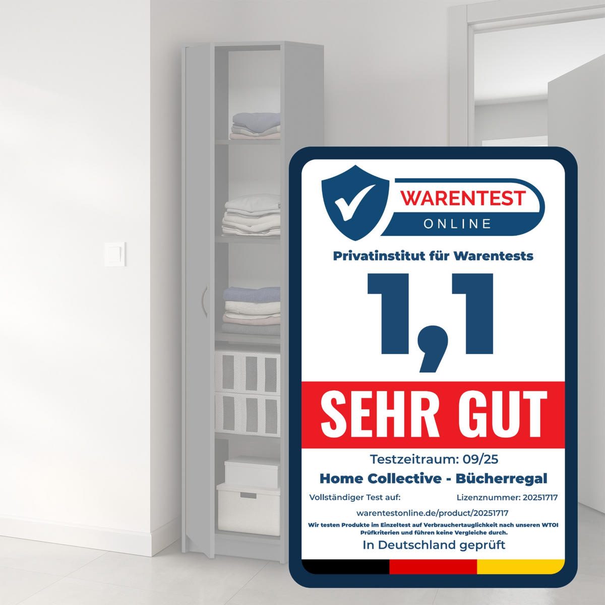 MEHRZWECKSCHRANK mit 4 Einlegeböden 50 cm Breite in graphit - Graphitfarben, Holzwerkstoff (50/180/35cm) - Home Collective