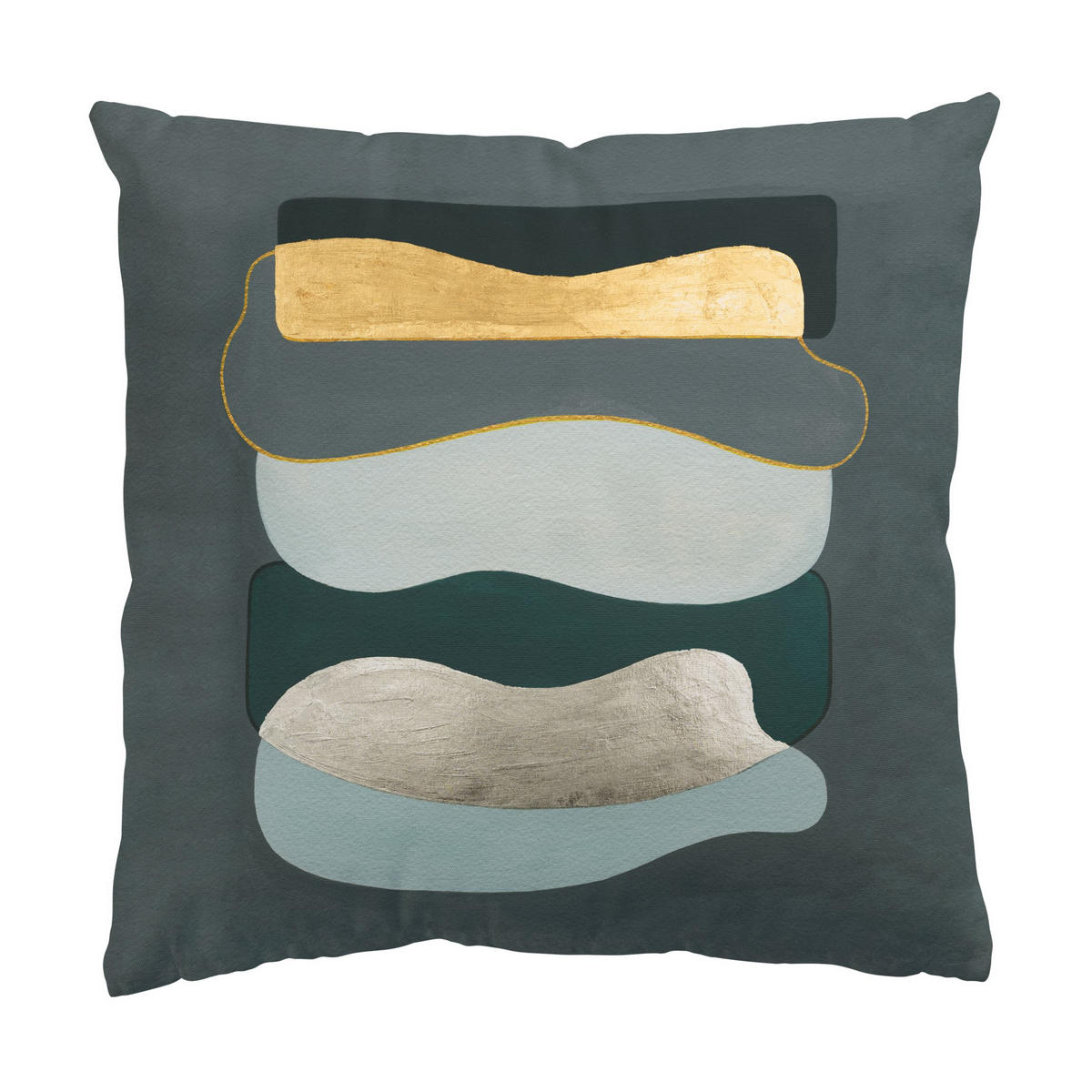 DEKOKISSEN 2er-Set Formen Muster auf Dunkelgrau Duo 50/50 cm - Grau, Textil (50/50cm) - Bilderwelten