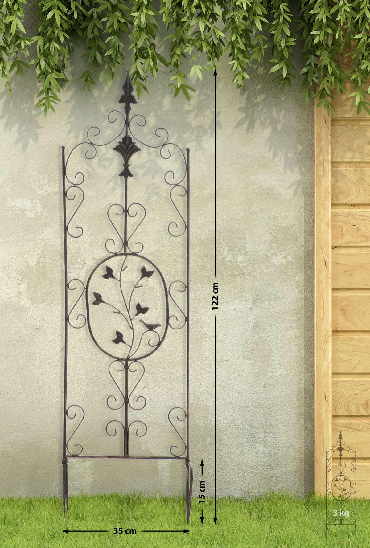 RANKGITTER Burg - 2er Set bronze - Braun, Metall (35/122/7cm) - TPFLiving