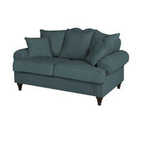 SOFA blaugrün Landhaus, Couch 2-Sitzer 170 cm - Dunkelgrün, Holz/Textil (170/95/100cm) - Furn.Design