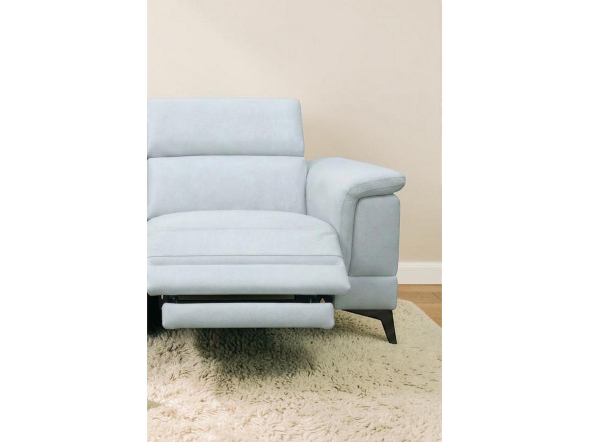3-SITZER Sofa Planet Echtleder mit 1 x Relaxfunktion Weiß - Weiß, Leder/Metall (200/80/110cm)