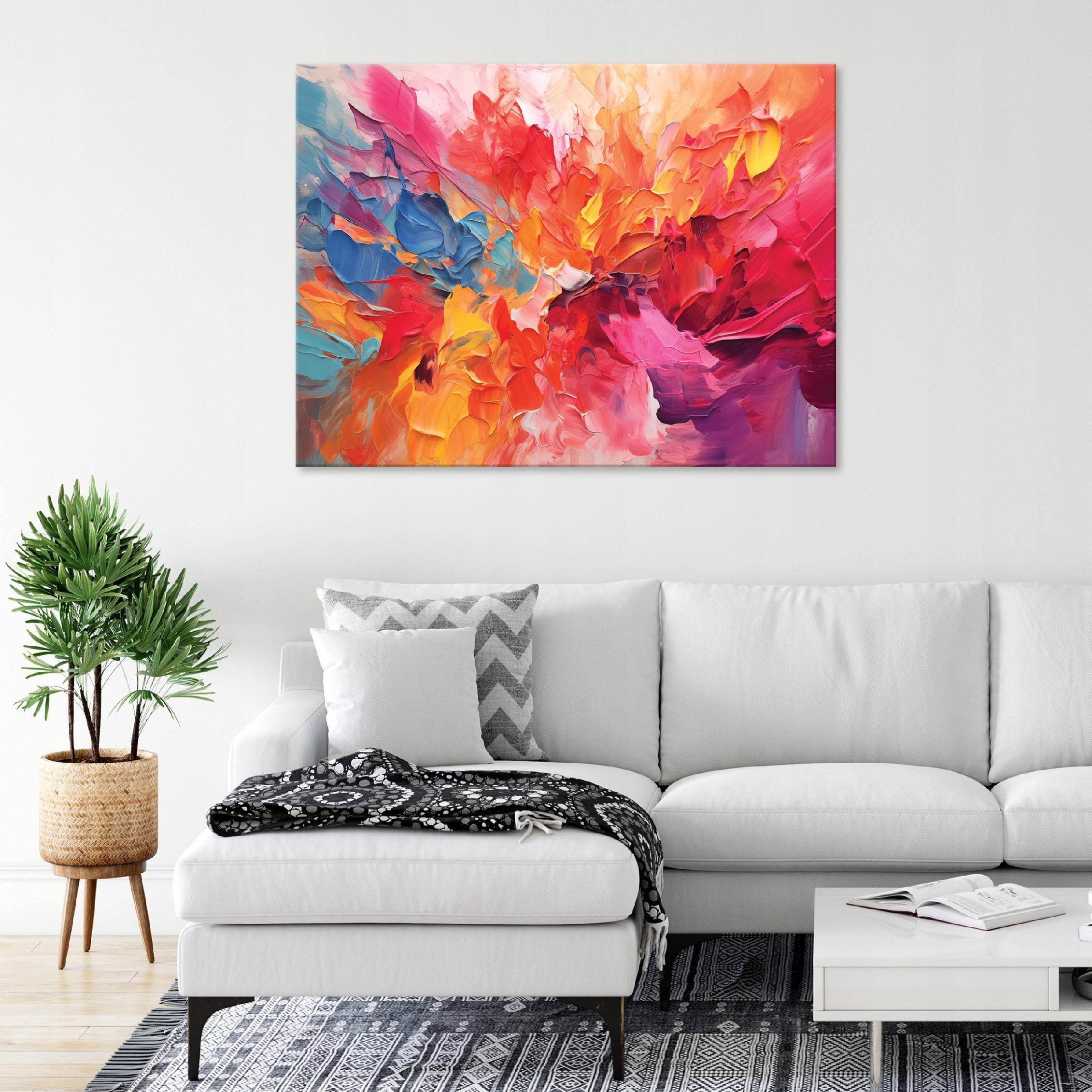 LEINWANDBILD Abstrakt Bunt Kunst 60x40 - Multicolor, Holzwerkstoff (60/40cm) - Wallarena