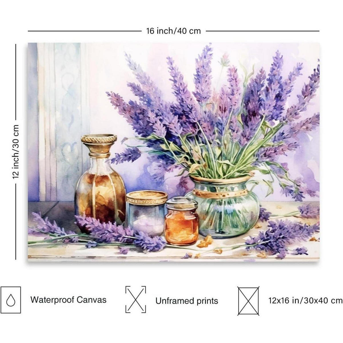WANDBILD Lavendel Rustikal Blumen 30x40 cm - Flieder, Papier (30/0.5cm)