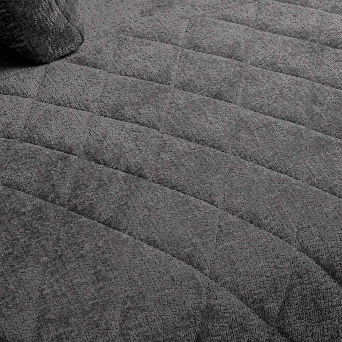ECKSOFA LINKS BRENTIS Chenille-Stoff, Grau - Grau, Textil (314/224cm) - KONSIMO®