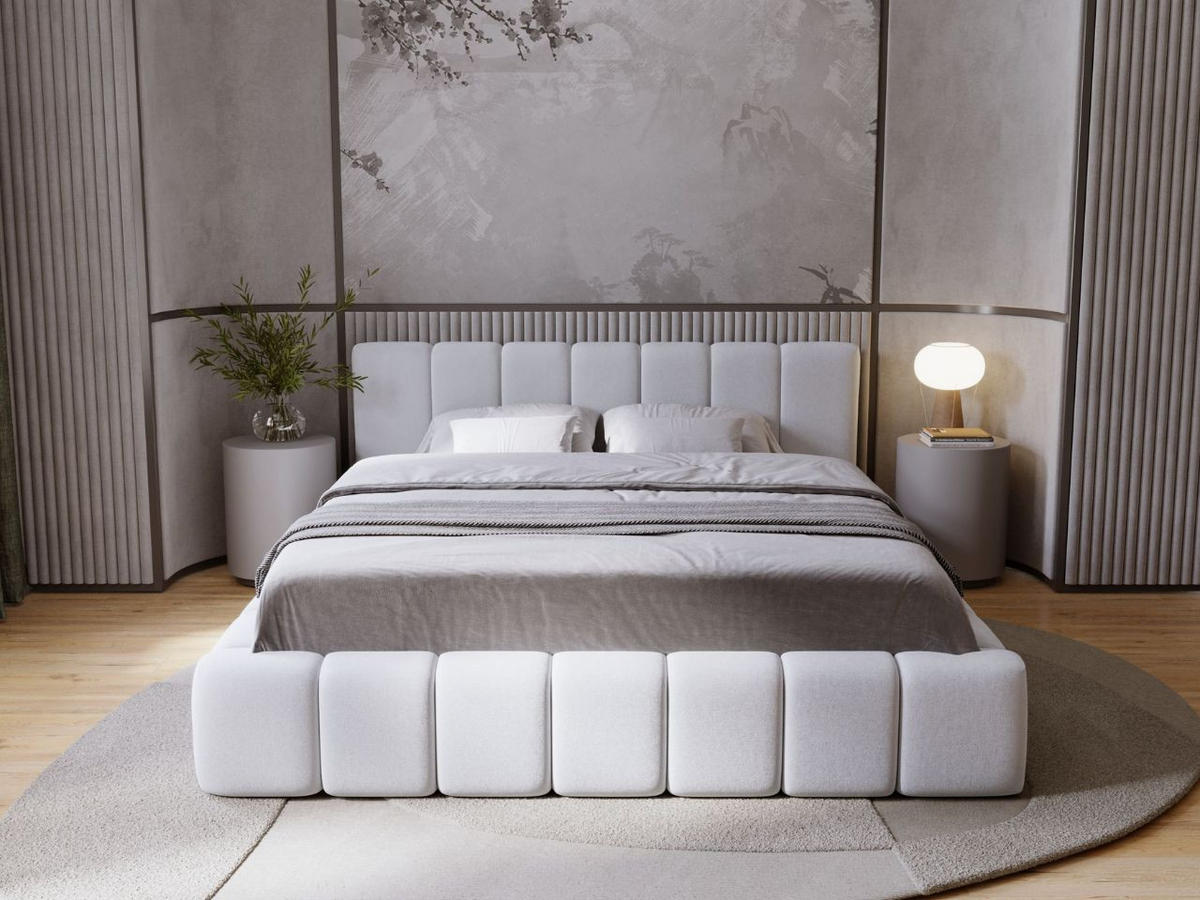 POLSTERBETT Orio 180x200 Hellgrau - Hellgrau, Textil (180/200cm) - Graingold