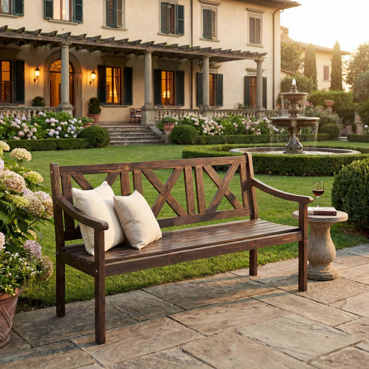 GARTENBANK Dunkelbraun - Dunkelbraun, Holz (160/91/61cm) - MCW