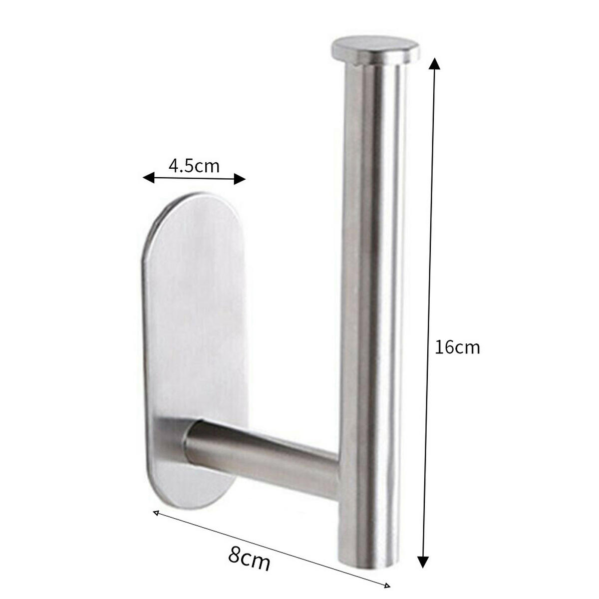 TOILETTENPAPIERHALTER 16/8/4.5 cm Selbstklebend Edelstahl Silber - Silberfarben, Metall (16/4.5/8cm) - Livingandhome