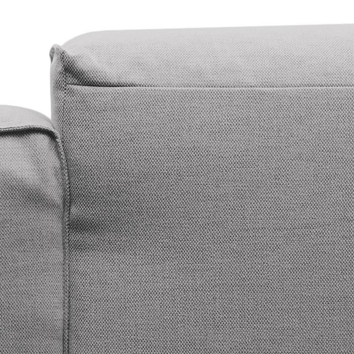 ECKSOFA mit Rundecke - Hellgrau/Schwarz, Kunststoff/Textil (325/260cm) - home24