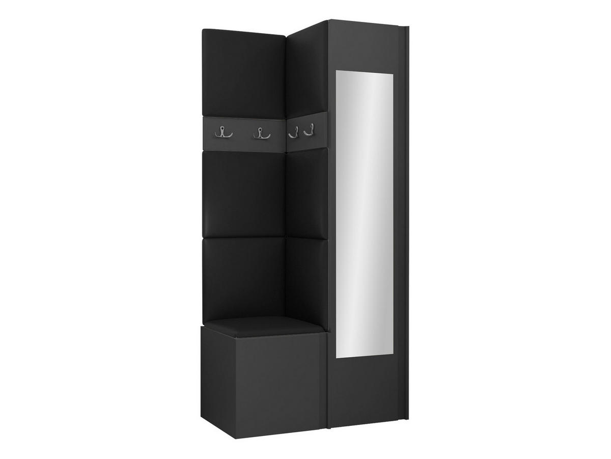 GARDEROBEN-SET Orion XXV - Graphitfarben/Schwarz, Holzwerkstoff/Kunststoff (82/186/46cm) - MIRJAN24