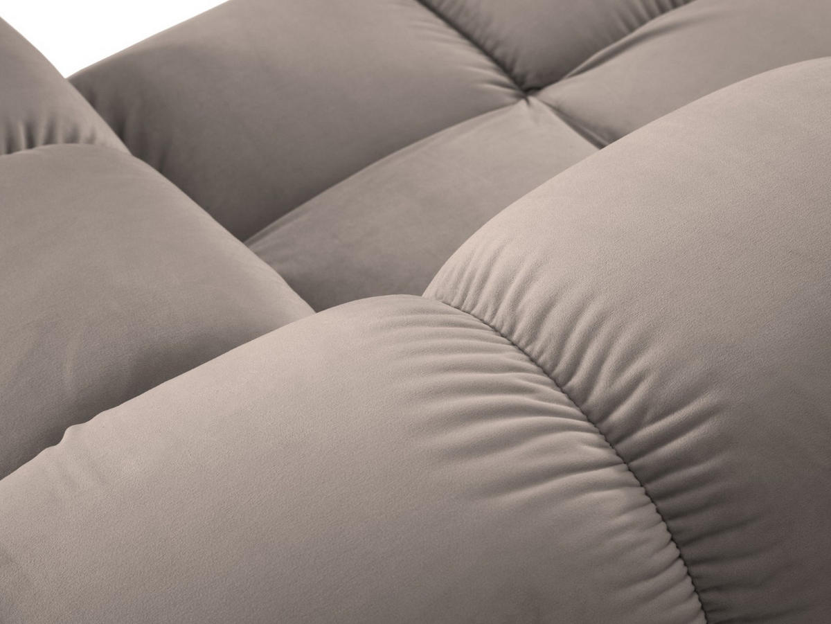 MODULARES-ECKSOFA rechts Bellis aus Samt beige 4 Sitzplätze - Beige, Textil (122/285cm) - Micadoni
