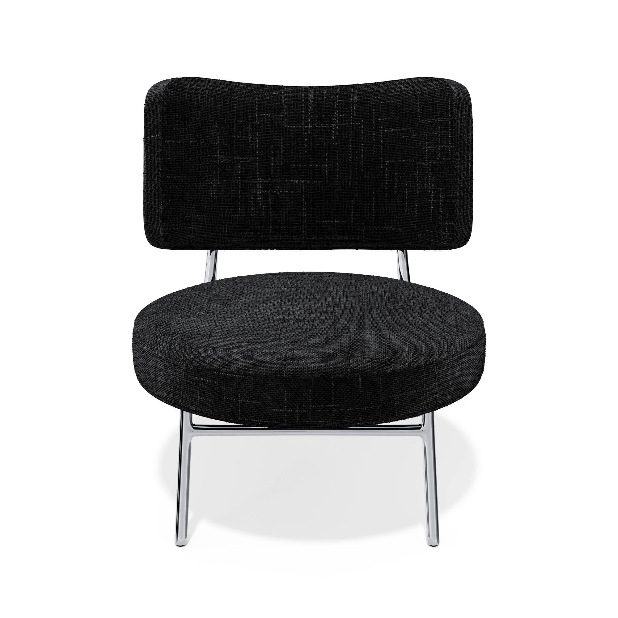 SESSEL Rastervelours 60cm - Schwarz, Textil (60/70/71cm) - Sia Home