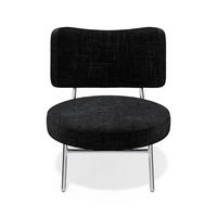 SESSEL Rastervelours 60cm - Schwarz, Textil (60/70/71cm) - Sia Home