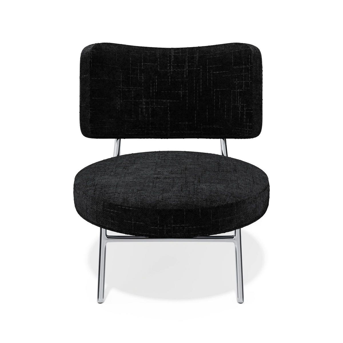 SESSEL Rastervelours 60cm - Schwarz, Textil (60/70/71cm) - Sia Home