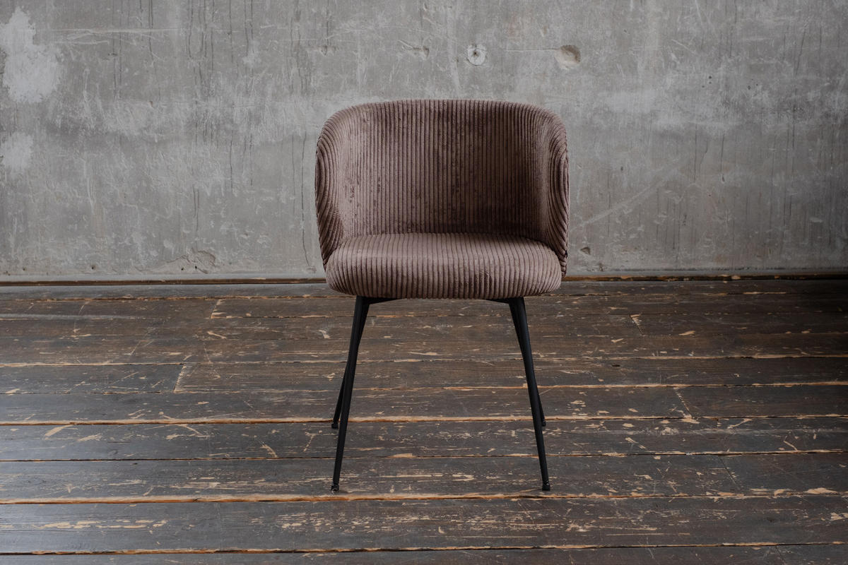 ESSZIMMERSTUHL LENA Braun Cord - Dunkelbraun/Braun, Textil (54/78/53cm) - KAWOLA