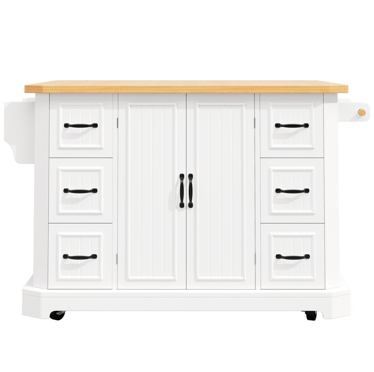 KÜCHENINSEL 120/45/91 cm weiß aus MDF/Metall auf Rollen - Weiß, Holzwerkstoff (120/91/45cm) - OKWISH
